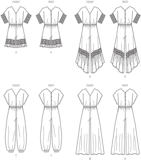McCall's Girls' Romper and Jumpsuits Sewing Pattern Kit, Design Code M8317, Sizes 7-8-10-12-14-16, Multicolor...
