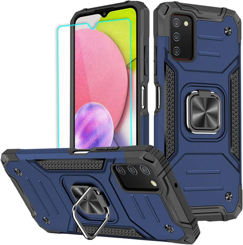 HNHYGETE Samsung Galaxy A03s Case, Samsung A03s Case, with HD Screen Protector, 360°Military Grade Rotatable Kickstand (Heavy Duty) Shockproof Pro...