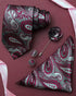 Paisley Ties For Men – Tie Set With Pocket Square Cufflinks & Flower Brooch Pin For Mens (APN1) (Pack of 4)...