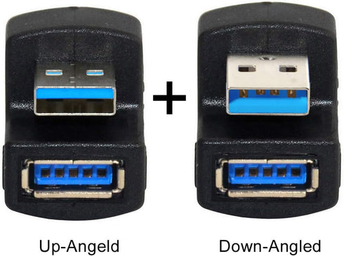 xiwai 1 Set Up & Down Angled USB 3.0 Adapter A Male to Female Extension 180 Degree 5Gbps...