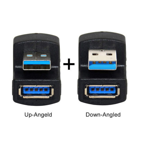 chenyang 2 Pack USB 3.0 Extender Adapter,USB 3.0 Male to Female Data Transfer Charging 180 Degree Angled Adapter...