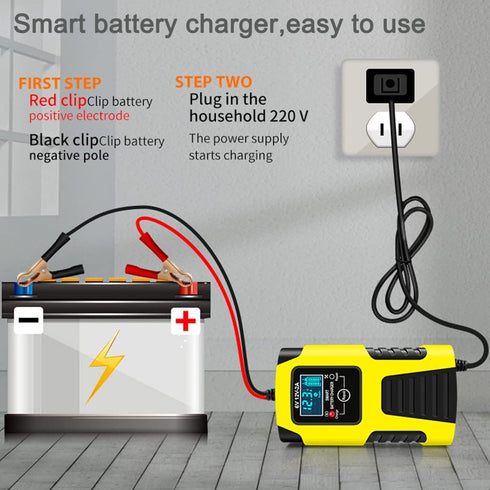 6V 12V Battery Charger Maintainer, 2-Amp Fully Automatic Smart Charger, Portable Trickle Charger,Car Battery Repair and Desulfator for Automotive,...