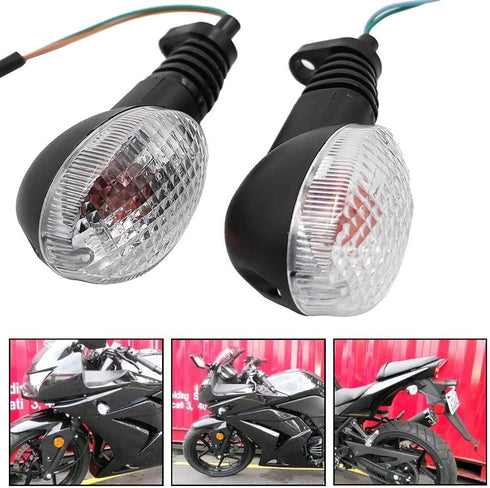 motoparty Motorcycle Turn Signals For KAWASAKI EX250R NINJA 250R KLX250S KLX250SF VN650 Vulcan S Front/Rear Turn Signal Indicator Light Blinker La...
