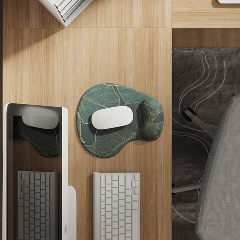 Office Mousepad with Gel Wrist Support - Ergonomic Gaming Desktop Mouse Pad Wrist Rest - Design Gamepad Mat Rubber Base for Laptop Computer -Silic...