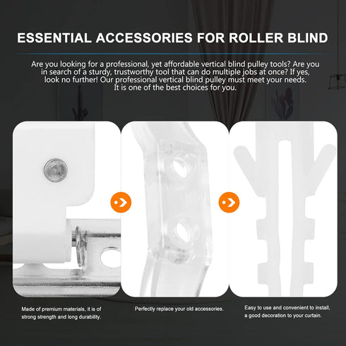 1 Set Roller Blind Repair Kit Mount Window Shade Brackets Pull End Curtain Roller Blind Lifting Pulley Accessories for Vertical Blinds Roman Shade...