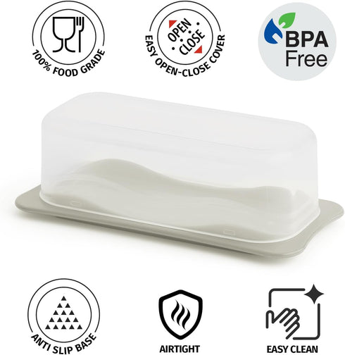 Signoraware Butter Dish with Lid -Butter Keeper Container with Clear Lid for Countertop, Frige- Durable Plastic, Unbreakable Standard Butter Dish ...