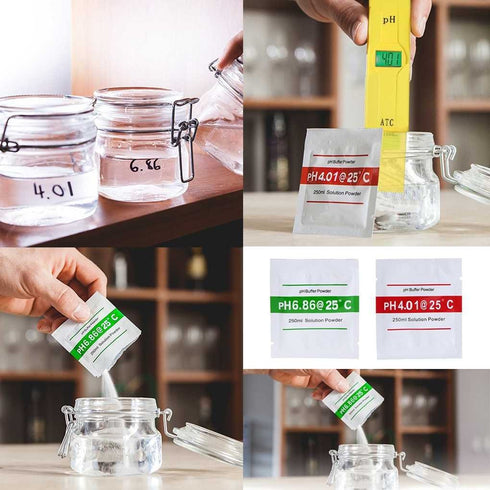 12 Pack pH Meter Buffer Solution Powder 6.86/4.01/9.18 for Precise pH Meter, pH Calibration Solution Powder Packets...
