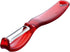 triangle Swivel Peeler, Red - Stainless Steel Serrated Twin Blade - Peels Soft, Delicate Fruits & Vegetables - Lightweight Handle - Dishwasher Saf...