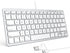 OMOTON Wired Keyboard for Mac with Dual Interface, Comfortable Typing Angle & Stable Connection, Compatible with MacBook, iMac, Mac Mini, PC-White...