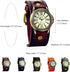 Avaner Vintage Bronze Leather Watches: Retro Steampunk Wide Cuff Analog Quartz Wrist Watches for Men and Women...