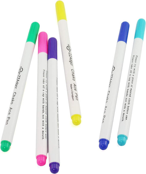 Disappearing Ink Fabric Marker Pen for Sewing Art Washable Art and Lettering 12PCS 6 Color Vanishing Air Erasable Pen...