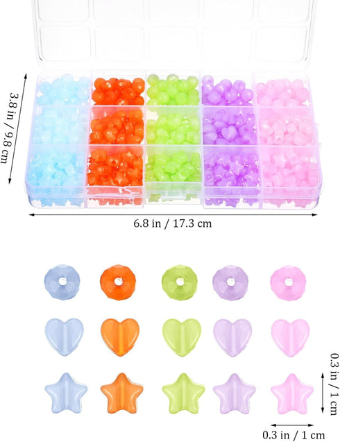VILLCASE Craft Beads Heart Shape Beads, Star Shape Beads Loose Spacer Beads for Art Crafts DIY Bracelet Necklace Earring Jewelry Making Supplies, ...