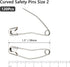 120Pcs Curved Safety Pins Size 2, 1.5" / 38mm Quilting Basting Pins, Bent Safety Pins for Quilting and Knitting (Sliver)...