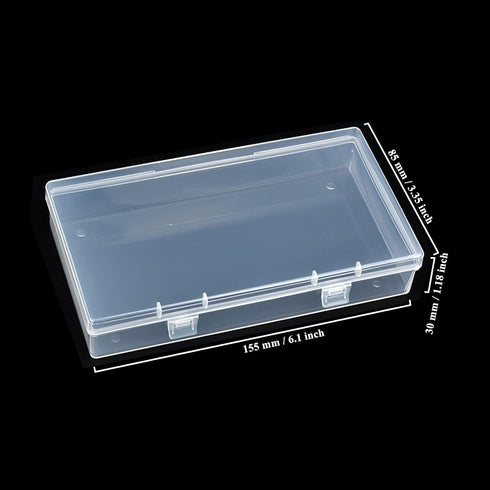 4 Pack Rectangular Clear Plastic Storage Containers Box with Hinged Lid for Beads and Other Small Craft Items (6.1 x 3.3 x 1.18 inch)...