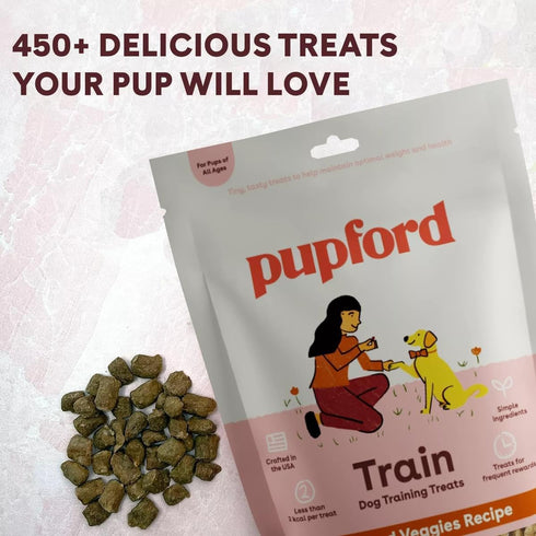 Pupford Freeze Dried Training Treats for Dogs & Puppies, 240+ Four Ingredient Bites (Duck & Veggies, 5 oz)...