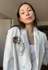 Vintage Fashion Number 7 Lapel Blouse Camellia Rosette Flower Pin,Rhinestone Jewelry with Simulated Pearl,Celebrity Designer Inspired Statement En...
