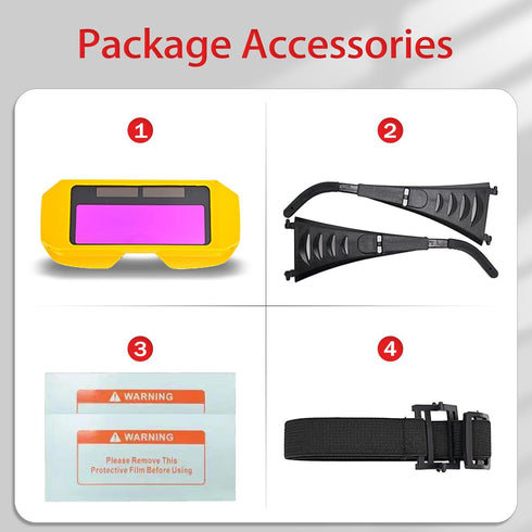 Welding Glasses Auto Darkening Welding Goggles with Adjustable Shade, Safety Eyes Protective Welder Glasses with 2 Sensors for TIG MIG MMA Plasma...