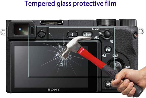 Screen Protector for Sony Alpha A6000 A6100 A6300 A6400 A6600 A5000 Camera with Hot Shoe Cover,0.3mm High Definition 9H Hardness Optical LCD Premi...