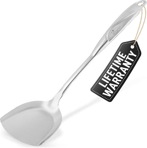 Zulay Kitchen Wok Spatula - Wok Utensils - Stainless Steel Metal Wok Spatula - Wok Accessories - Wok Tools for Cooking - Kitchen Wok Spatula - Met...