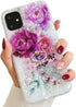 Qokey Compatible with iPhone 11 Pro Case 5.8 inch,Floral Cute Fashion Clear Design for Men Women Girls with 360 Degree Rotating Ring Kickstand Sof...