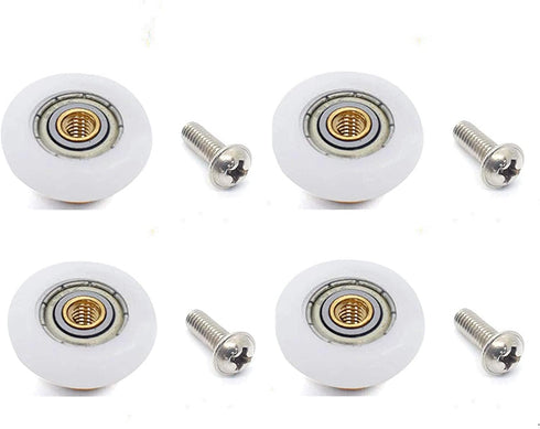 Shower Door Rollers Metal Alloy Wheels for The Bathroom Pan Glass Sliding Door Pulleys Replacement Parts Strong Load-Bearing Capacity Ultra-Quiet ...