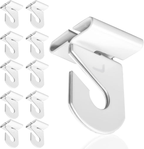 White Suspended Ceiling Hooks 10 Pairs Metal Ceiling Hanging Hook,Ceiling Grid Clips for Offices Home Plants Decorations,T-Bar Suspended Ceiling H...