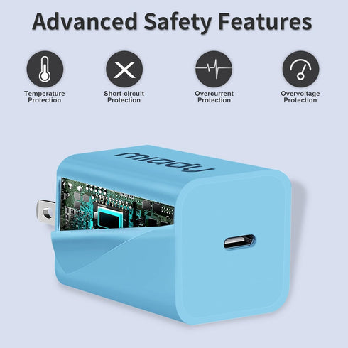 USB C Wall Charger, Miady 2 Pack 2.4A/5V Wall Charger Adapter Compatible for iPhone 14/14 Pro Max/13/13Pro/12/12 Pro, iPad AirPods Pro and More (C...
