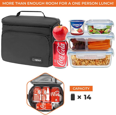 opux Insulated Lunch Bag for Men Women, Soft Lunch Box for Office Work School Picnic, Leakproof Lunch Cooler Bag with Shoulder Strap for Kid Adult...