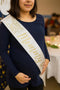 Twinkle Little Star Baby Shower Sash Banner for Mommy to Be White & Gold with Rhinestone Pin...