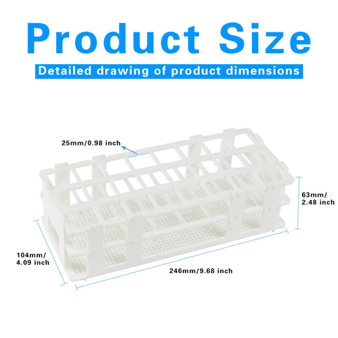 Plastic Test Tube Rack, 24 Holes?Test Tube Holder for 25 mm Test Tubes, White Vial Holder, Detachable Test Tube Holder Rack (1pcs?24 Holes?...