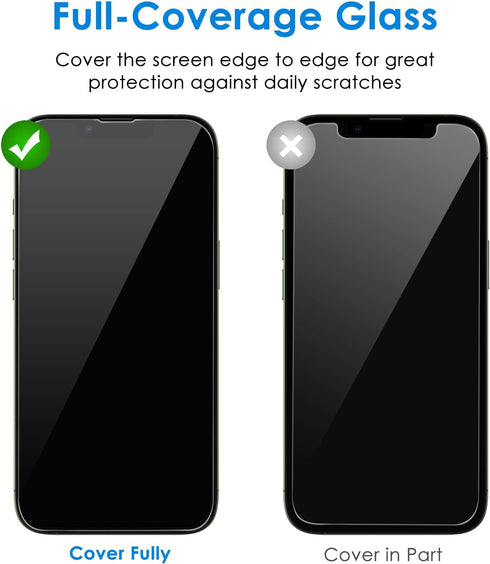 JETech One Touch Install Screen Protector for iPhone 13 Pro Max 6.7-Inch, Full Coverage Tempered Glass Film, Auto Alignment Tool Kit, HD Clear, 2-...