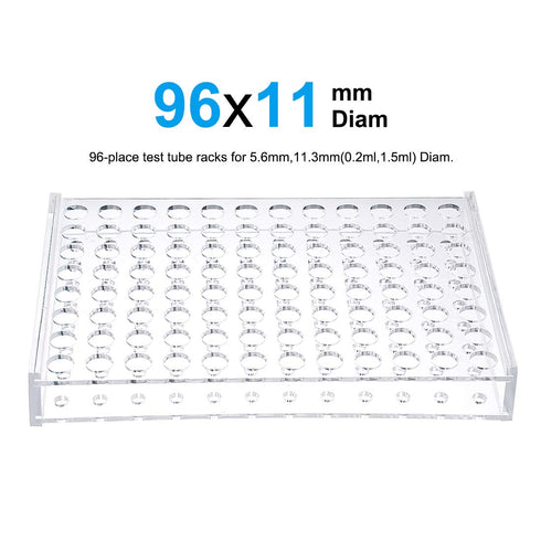 uxcell Test Tube Rack Holder Lab Stand Acrylic 96-Well Clear for 0.2ml,1.5ml...