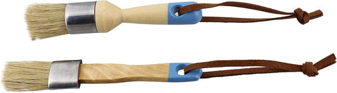 7Penn Chalk and Wax Paint Brush - 2pc Flat and Round Paint Brushes 1in Craft Paint Brushes for Furniture or Home Decor...