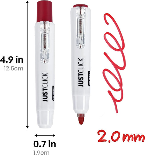 carrotez Retractable Dry Erase Markers, Low Odor Whiteboard Markers, Bullet Tip, Thick Barrel, 12 Count, Red...