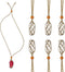 T-MILES 6 PCS Crystal Necklace Cord Empty Stone Holder Empty Necklace Holder Quartz Crystal Stone Necklace Cord with Adjustable Length for DIY Jew...