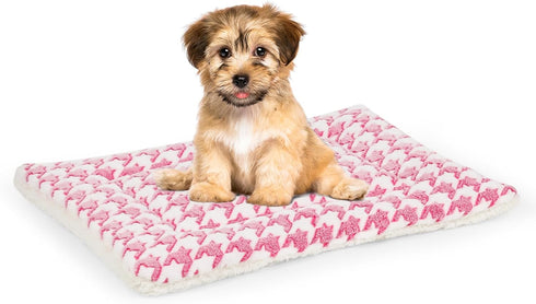 Dog Bed Mat, Reversible Crate Pad for Medium Small Dogs, Machine Washable, Portable and Soft Pet Bed Pad/Mat for 22-inch Kennel-Pink...