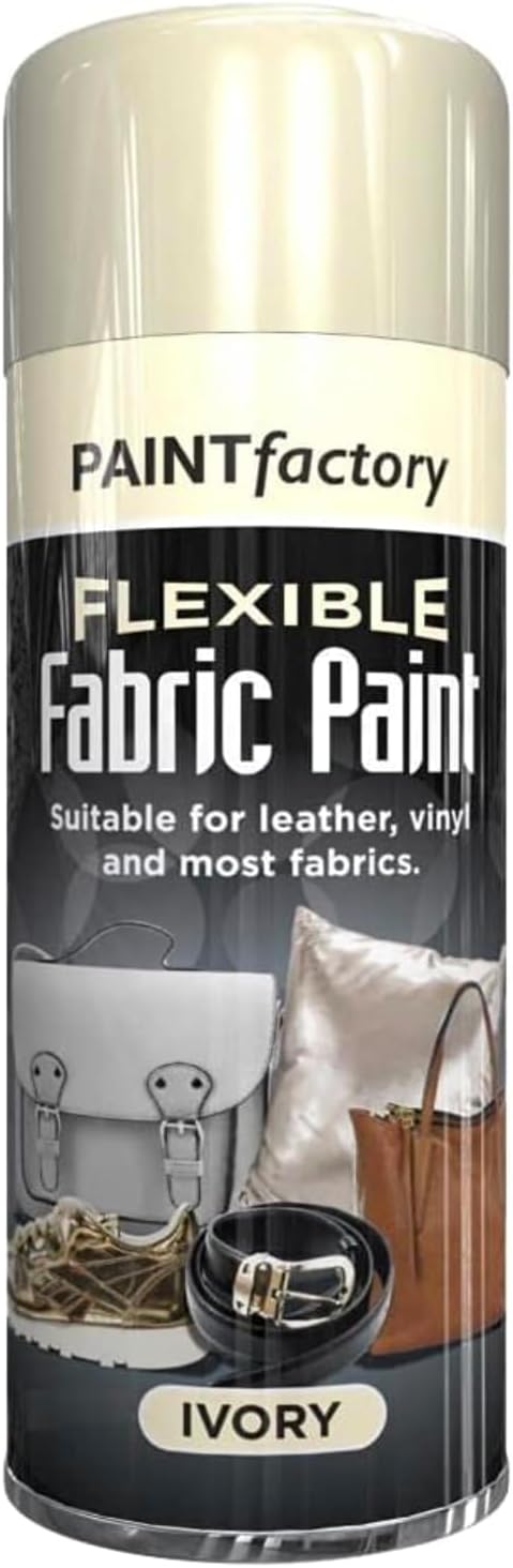 Ivory Flexible Fabric Spray Paint, Suitable for Leather Vinyl Textile Clothes Fast Drying 6.7 Ounce...