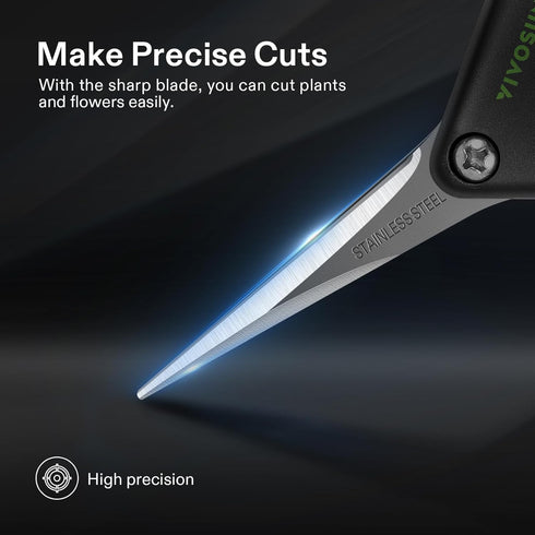 VIVOSUN Gardening Scissors 6.5 Inch Hand Pruner Pruning Shear with Straight Stainless Steel Blades, Black and Green...