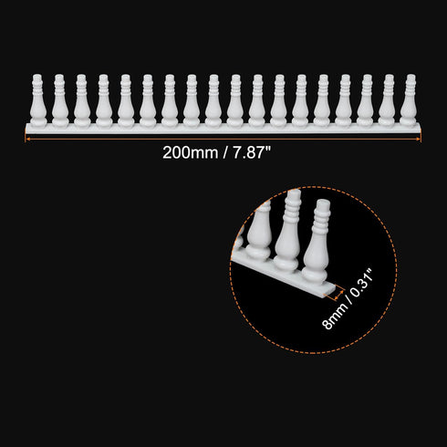 MECCANIXITY 2pcs 7.87 Inch Miniature Garden Fence, Mini Ornament Wood Picket Fence Decorative for Dollhouse Home DIY, 0.31" White...