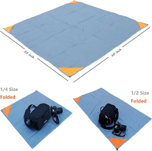 Pocket Picnic Blanket, Sandproof Lightweight Pocket Camping Tarp, 55?x60? Foldable & Fits into Small Bag, Water Resistant Washable Quick Dry Compa...