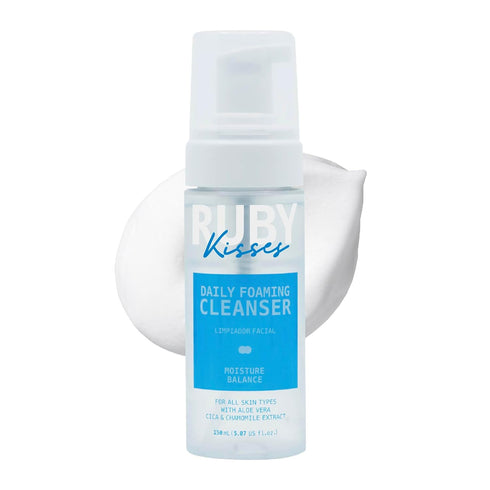 Ruby Kisses Daily Foaming Face Cleanser, Moisture & Balance, Suitable for Sensitive, All Skin Types, Gentle Cleanse & Hydrate, Aloe Vera, Vegan & ...