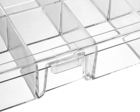 uxcell Component Storage Box - Plastic Fixed 10 Grids Clear White 176x88x30mm...