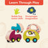 B. toys- 6 Little Wooden Toy Cars- Free Wheee-Lees- Vehicles- Colorful Car Play Set for Toddlers, Kids- 1 Year +...