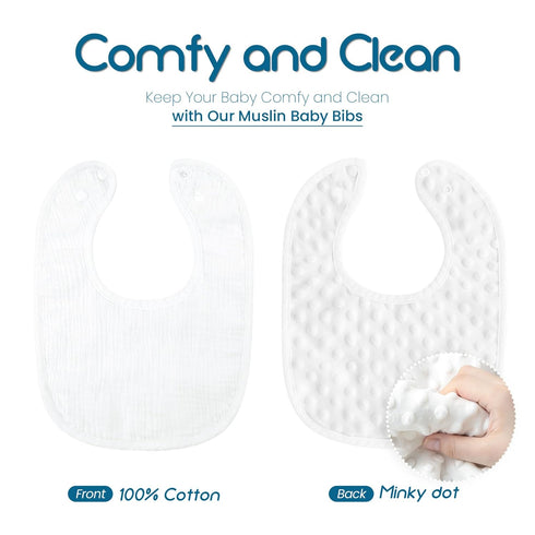 Cherub New Upgraded Muslin Baby Bibs for Drooling and Teething, 8 Pack Absorbent Baby Bandana Bibs for Baby Girl Boy, Soft Cotton Baby Drool Bibs...