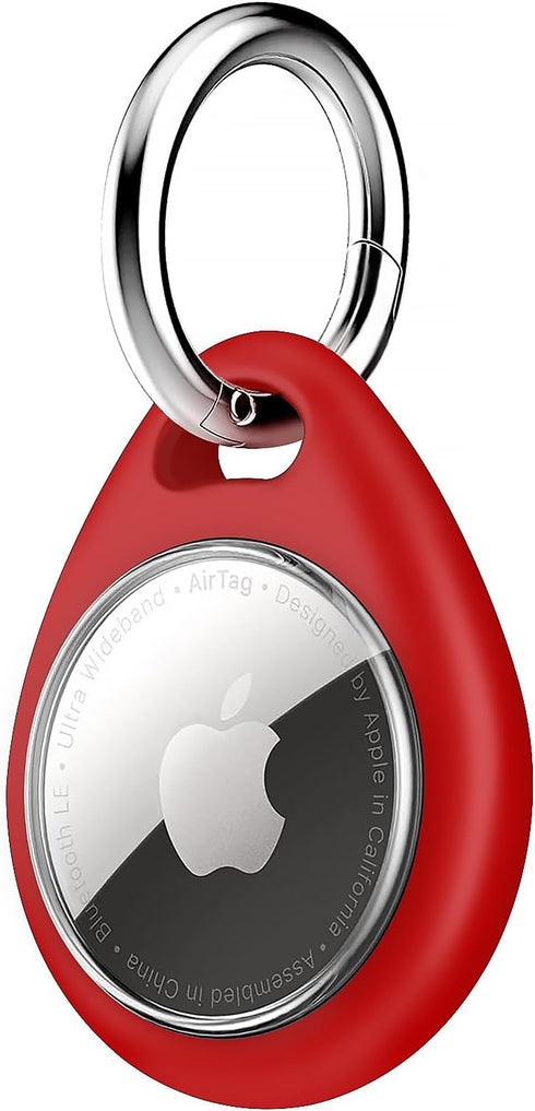 Airtag Holder Air Tag Case with 2 Keychains, Waterproof TPU Shell Protective Case with All Metal Keychain Stainless Steel Key Ring Clip, Airtag Ac...