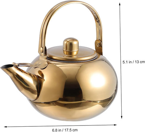 1pc Stainless Steel Pot Cast Iron Pot Stainless Steel Stove Top Kettle Cast Iron Teapot Kettle with Strainer Large Capacity Kettle Kung Fu Tea Ket...