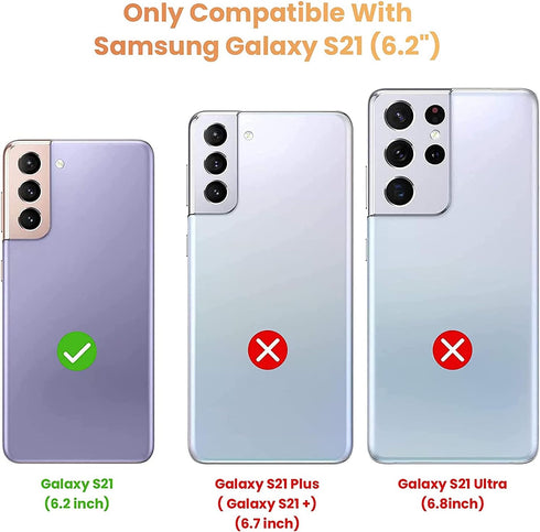 Tuokiou Clear Wallet Phone Case for Samsung Galaxy S21 5G Upgrade Card Slot Case Slim Fit Protective Soft TPU Shockproof Case with Cute Card Holde...