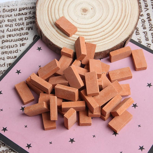 Opexicos 100Pcs 50pcs/Set Mini Cute DIY Miniature Sand Table Landscape Brick Building Simulation Brick...
