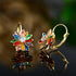 Barzel 18K Gold Plated Flower Earrings - Colorful Lotus Flower Earrings For Women - Made in Brazil...