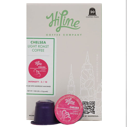 HiLine Espresso Coffee Pods, Light Roast Coffee, 20 Count (Pack of 1), Single Cup Espresso Capsules, Compatible with Nespresso Original Brewers...
